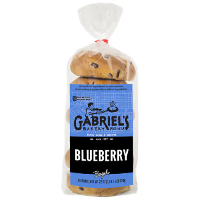 Gabriel's Bakery Blueberry Bagel 6pack 24 OZ JewelOsco