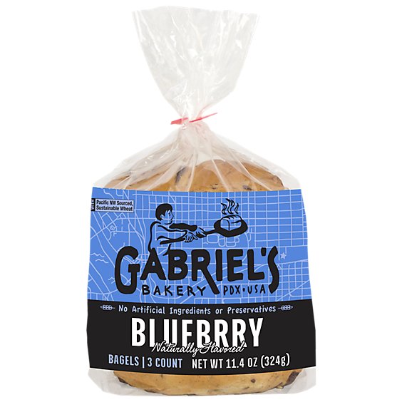 Gabriels Bakery Blueberry Bagel - 12 OZ