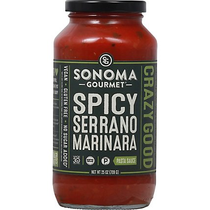 Sonoma Gourmet Spicey Serrano Marinara Sauce - 25 Oz - Image 2