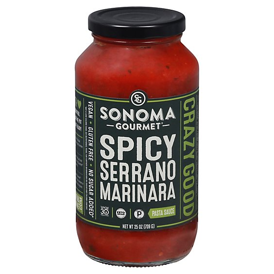 Sonoma Gourmet Spicey Serrano Marinara Sauce - 25 Oz