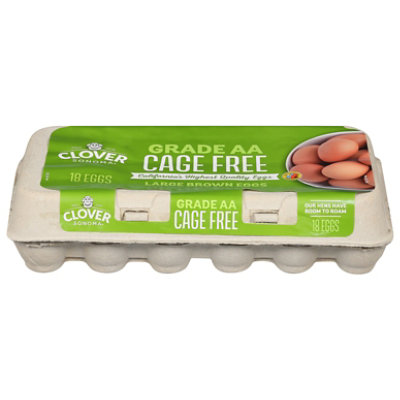 Clover Sonoma Large Brown Cage Free Eggs - 18 Count - Image 1
