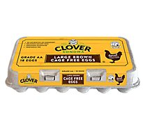 Clover Sonoma Large Brown Cage Free Eggs - 18 Count