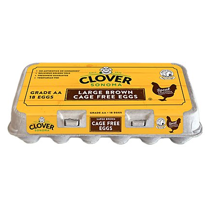 Clover Sonoma Large Brown Cage Free Eggs - 18 Count - Image 1