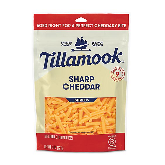 Tillamook Farmstyle Fine Cut Sharp Cheddar Shredded Cheese - 8 Oz