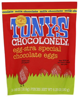 Tonys Milk Choc Eggs Pouch - 6.52 OZ