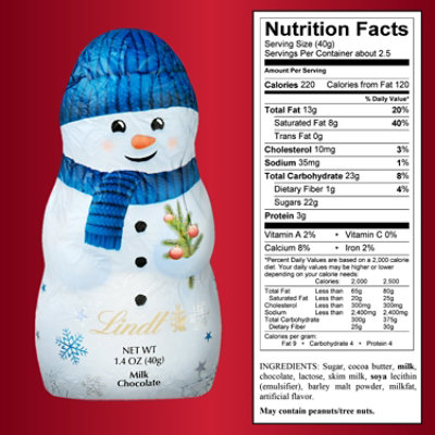 Lindt Holiday Snowman Milk Chocolate Candy - 1.4 Oz - Image 4