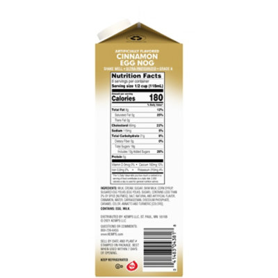 Kemps Cinnamon Egg Nog - 32 Fl. Oz. - Image 3