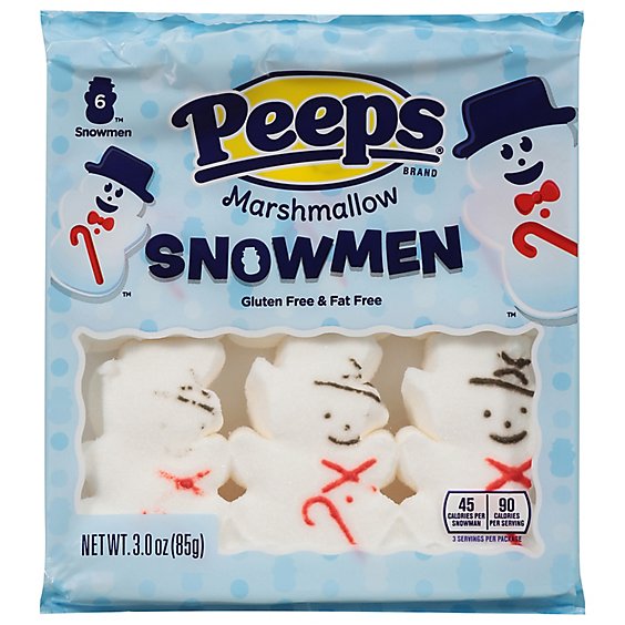 Peeps 6ct Marshmallow Snowmen - 3 OZ