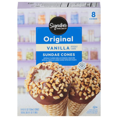 Signature SELECT Ice Cream Cones Vanilla Original - 8 CT