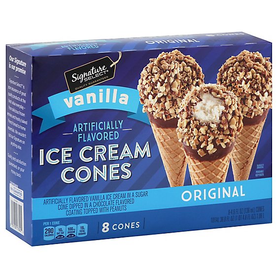 Signature Select Ice Cream Cones Vanilla Original - 8 CT