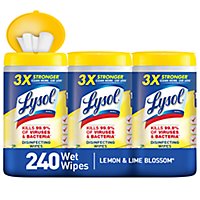 Lysol Multi Surface Lemon Lime Blossom Disinfectant Wipes Pack - 3-240 Count - Image 1