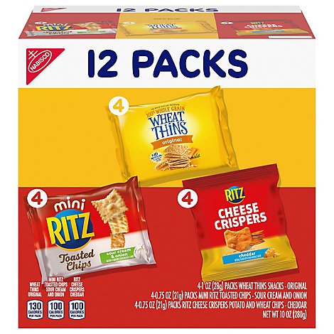 Ritz Mixed Brand Crackers Single Serve Variety Mini Toasted Chips - 10 Oz