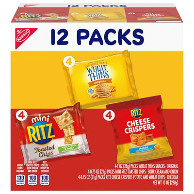 Ritz Mixed Brand Crackers Single Serve Variety Mini Toasted Chips - 10 Oz