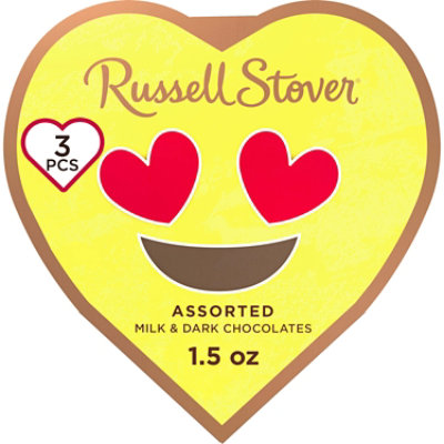 Russell Stover Valentine's Day Conversation Heart Assorted Milk & Dark Chocolate Gift Box - 1.5 Oz - Image 1