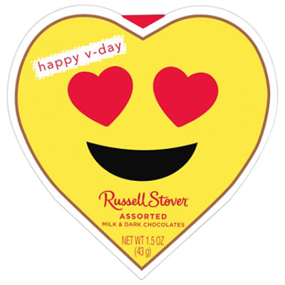 Russell Stover Valentine's Day Conversation Heart Assorted Milk & Dark Chocolate Gift Box - 1.5 Oz