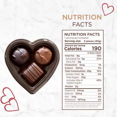 Russell Stover Valentine's Day Conversation Heart Assorted Milk & Dark Chocolate Gift Box - 1.5 Oz - Image 2