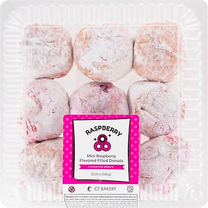 Ct Bakery-mini Raspberry Filled Donuts Yeast Raised Donuts With Raspberry Filling - 12.06 OZ - Image 2