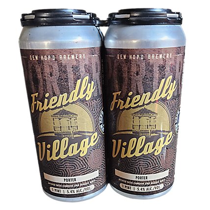 Sew Hop'd Friendly Village Porter In Cans - 4-16 FZ - Image 1