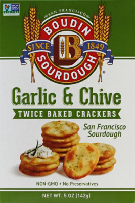 Boudin Sourdough Crackers Garlic Chivekr - 5 OZ - Image 2