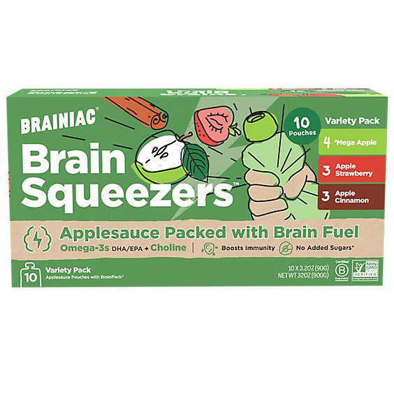 Brainiac Apple Sauce Variety Kids - 32 OZ