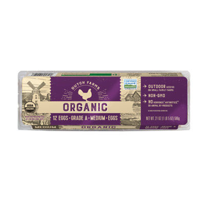 Dutch Farms Medium Organic Brown Eggs - 12 Count - Image 1