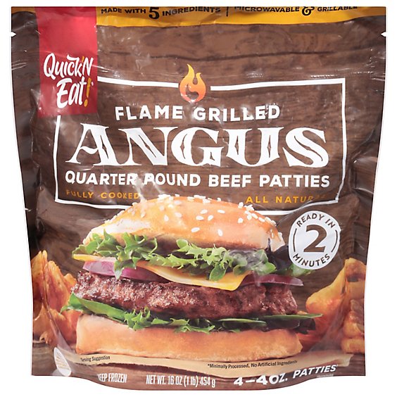 Quick'n Eat Fc Beef Patty Angus - 16 OZ