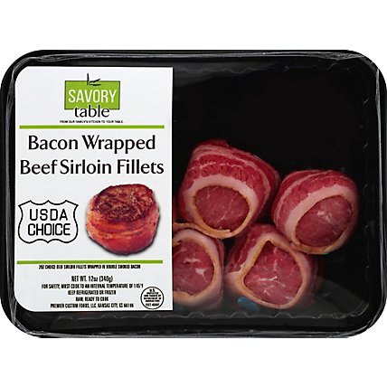 Savory Table Choice Bacon Wrapped Sirloin Fillets - 12 Oz - Image 2