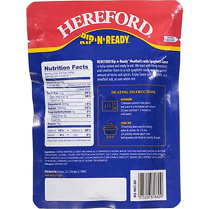 Hereford Meatballs With Spaghetti Sauce - 10 Oz - Image 6