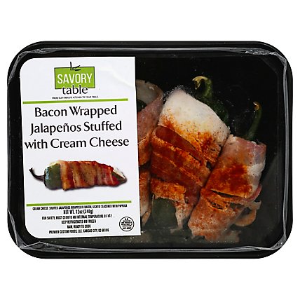 Savory Table Bacon Wrapped Jalapenos Stuffed With Cream Cheese - 12 Oz - Image 1
