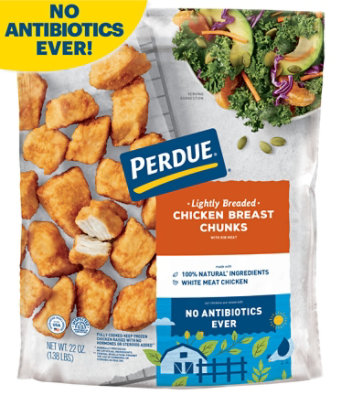 PERDUE Lightly Breaded Chicken Breast Chunks Fully Cooked Frozen Meal - 22 Oz