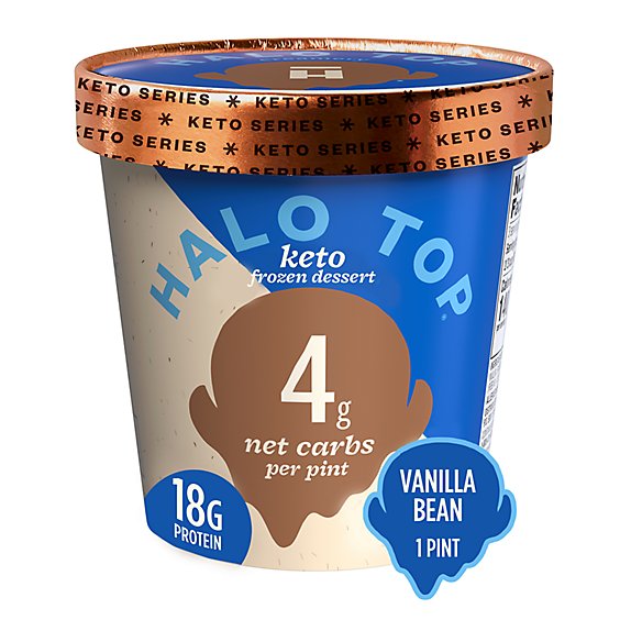 Halo Top Keto Vanilla Bean Frozen Dessert Sweet Treat For Summer - 16 Fl. Oz.
