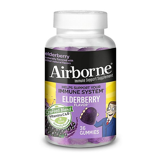 Airborne Us Elderberry Gummies - 36 Count