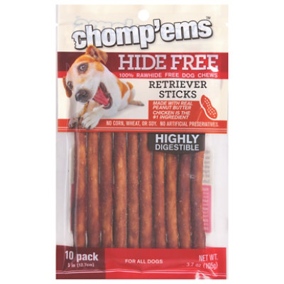 Chomp Ems Hide Free Peanut Butter Sticks - 10 CT