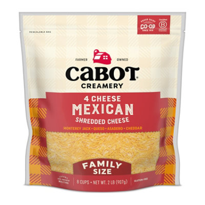 Cabot 4 Cheese Mexican Shredded Cheese - 2 Lb - Image 1