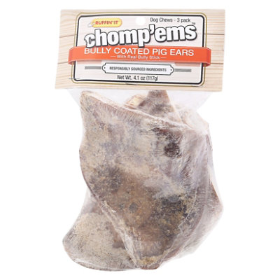 Chomp'ems Bully Coated Pig Ears - 3 CT