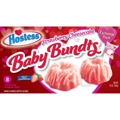 Hostess Baby Bundts Valentines Strawberry Cheesecake 8 Count - 10 Oz - Image 1