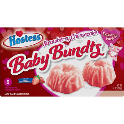 Hostess Baby Bundts Valentines Strawberry Cheesecake 8 Count - 10 Oz - Image 2