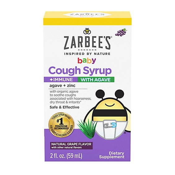 Zarbee's Naturals Baby Grape Flavor Immune Cough Syrup With Agave - 2 Fl. Oz.
