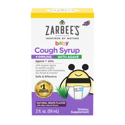 Zarbee's Baby Cough Syrup Immune With Organic Agave And Zinc Natural Grape Flavor - 2 Fl. Oz. - Image 1