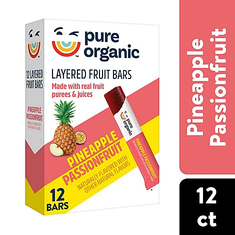Pure Organic Pineapple Passion Fruit Bar 12 Count - 6.2 Oz