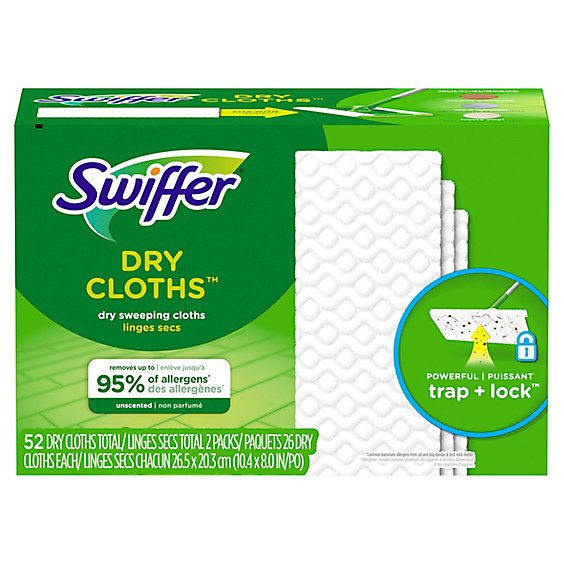 Swiffer Dry Sweeping Cloths Unscented - 52 Count