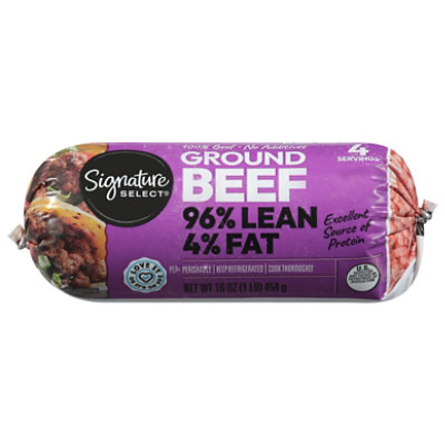 Signature Farms Ground Beef 96% Lean 4% Fat Chub - 16 OZ - Image 4