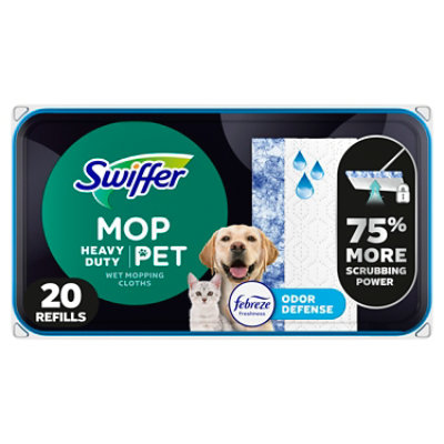 Swiffer Heavy Duty Pet Wet Mopping Cloth Refills With Febreze Odor Defense - 20 CT
