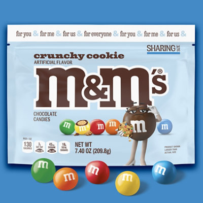 M&M'S Crunchy Cookie Milk Chocolate Candy Sharing Size Resealable Bag - 7.4 Oz - Image 3