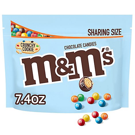 M&M'S Crunchy Cookie Milk Chocolate Candy Sharing Size Resealable Bag - 7.4 Oz