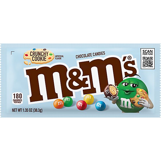 M&M’S New Crunchy Cookie Milk Chocolate Single Size Candy Pack - 1.35 Oz
