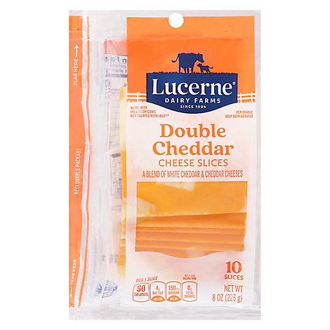 Lucerne Cheese Double Cheddar Sliced - 8 OZ