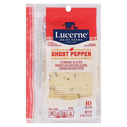 Lucerne Cheese Ghost Pepper Sliced - 6 OZ - Image 1