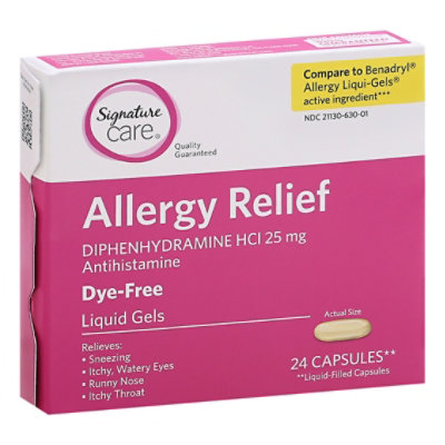 Signature Care Allergy Diphnhydrmn Liquid Gels 25mg - 24 CT