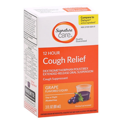 Signature Select/Care Cough Relief Lqd 12 Hour Grape - 3 FZ